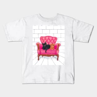 The Cats Favorite Pink Chair Kids T-Shirt